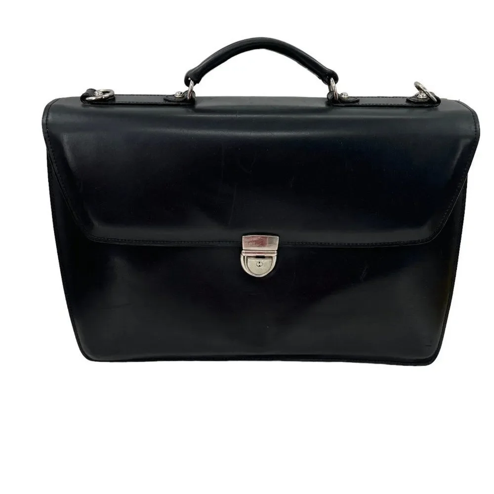 Jack Georges Black Elements Briefcase with Key & Tag